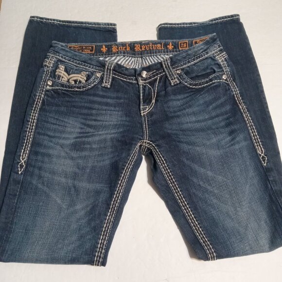 Rock Revival Women's Darcy Easy Boot Embellished Jeans 28 E8358E9L - Picture 2 of 11